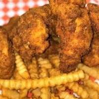 Family Tender Meal · 10 or 20 Hand-battered jumbo tenders, 2 orders of our signature crispy crinkle fries, and a ...