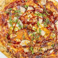 Barbeque Chicken (Medium) · Barbeque sauce, roasted chicken, red onion, cheddar, and mozzarella, dusted with dried cilan...