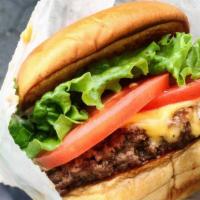 Cheeseburger (Combo) · ¼ lb beef, american cheese, lettuce, tomato, pickle, onion, mayo, mustard, ketchup. Extra pa...