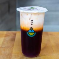 Thai · Contain dairy. Traditional Thai tea  brewed and stilled overnight topped with fresh whole mi...