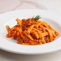Strozzapreti Salsiccia · sausage, tomato sauce, cream, parmigiano, rosemary. Handcrafted in-house daily with imported...