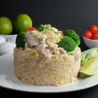 -Siam Fried Rice · Stir-fried jasmine rice with protein choice, egg, onion and broccoli topped with cilantro. ....