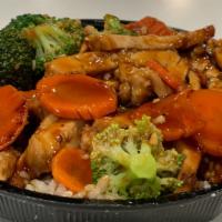 Korean Bbq Bowl · Your choice of chicken or steak wok'd with broccoli, carrots, garlic, and zesty Korean BBQ s...