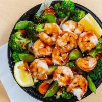 Shrimp Rice Bowl · Shrimp, wok-stirred veggies and Samurai Sam's signature teriyaki or spicy teriyaki sauce ser...