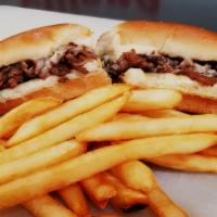 Cheese Steak Meal · Kids cheese steak, small fries and drink.