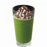 Matcha Chocolate Crunch Frappe · Matcha powder blended with ice and sweet milk, topped with whipped cream, chocolate sauce, a...