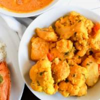 Alu Gobi · Cauliflower and potatoes cooked in delicate spices.
