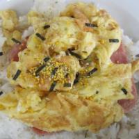 Spam And Eggs · Try a delicious in between of breakfast and lunch. Pan seared spam and two fried eggs served...