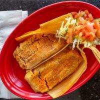 Tamale Plate · Rice and beans. Two pork tamales, smothered in red sauce or pork green chile served with ric...