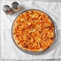 Buffalo Chicken Pizza · Light pizza sauce, grilled chicken and buffalo sauce. Served with Bleu cheese.
