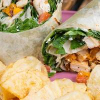 Butternut Chicken Wrap · Grilled chicken breast, cream cheese, house-made chutney, roasted butternut squash, goat's c...