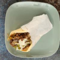 Original Philly Cheesesteak Pita · Original Philly steak grilled, topped with grilled onions, bell peppers, cheese, mushrooms, ...