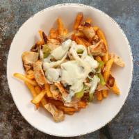 Chicken Shawarma Fries Philly Bowl · Crispy fries, topped with chicken shawarma, grilled onions, bell peppers, mushrooms, cheese,...