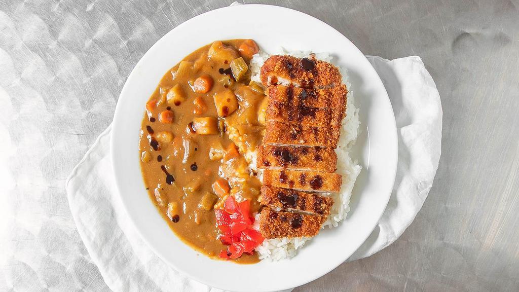 House Katsu Curry Rice · Pork or chicken cutlet and savory Japanese curry over premium white rice.