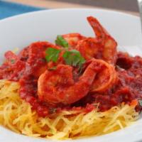 Shrimp Fra Diavolo · Shrimp sautéed in olive oil, garlic, chile peppers and marinara sauce. Served over spaghetti.