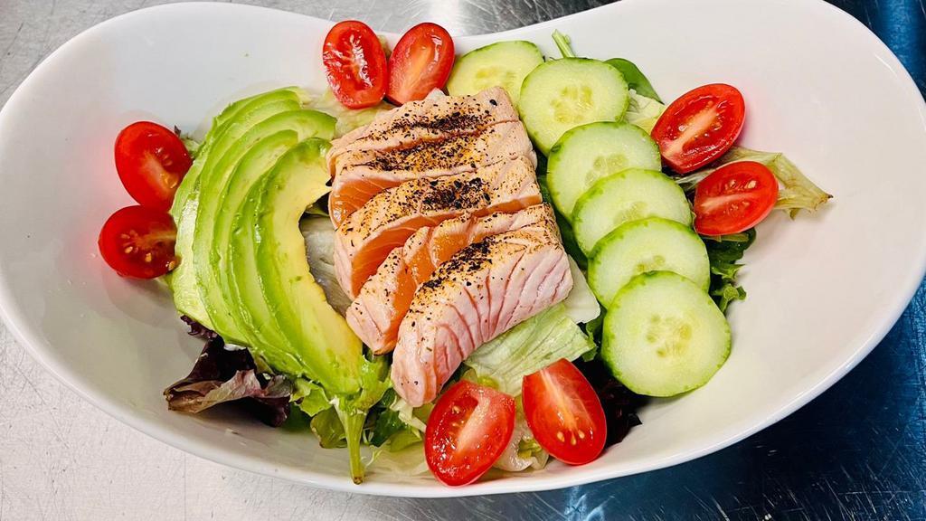 Nori Sashimi Salad · Special nori salad with choice of protein (seared tuna sashimi or seared salmon sashimi).