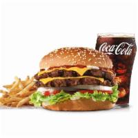 Super Star® With Cheese Combo · Two charbroiled all-beef patties, two slices of melted American cheese, lettuce, tomato, sli...