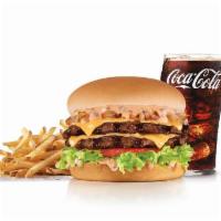 California Classic Double Cheeseburger Combo · Two charbroiled all-beef patties, American cheese, grilled onions, Classic Sauce, lettuce an...