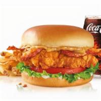 Gold Digger Hand Breaded Chicken Sandwich Combo · A tender all-white meat chicken breast fillet, hand battered and breaded, topped with sweet ...
