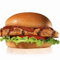 Charbroiled Bbq Chicken™ Sandwich · Charbroiled chicken breast, lettuce, tomato and tangy BBQ Sauce on a potato bun..