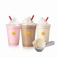 Hand-Scooped Ice-Cream Shakes™ · Creamy, hand-scooped ice cream blended with real milk and topped with Whipped Topping. Avail...