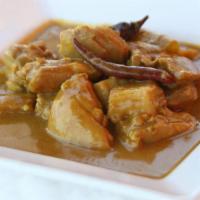 Yellow Curry Chicken · Consists of dark meat stir fried with yellow curry powder, potatoes with a slight touch of c...