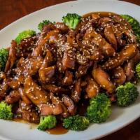 Teriyaki Chicken · Tender grilled dark meat chicken and broccoli in a special house teriyaki sauce.