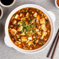 Enter The Dragon · Steamed soft diced tofu and chicken in a sauce with chili