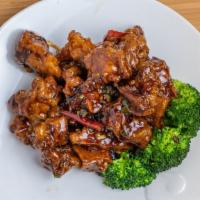 General Tso'S Warriors · Breaded chicken topped with house-made hot sauce served with veggies.