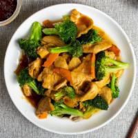 The Broccoli Fina Stand · Chicken stir-fried with broccoli, carrots, and onions in a house made brown sauce.