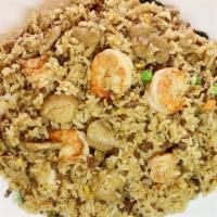 F-5 Combination Fried Rice · Shrimp, beef, chicken.