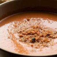 Bowl Tomato Soup · Oregano breadcrumbs. Bowls served with herb focaccia.