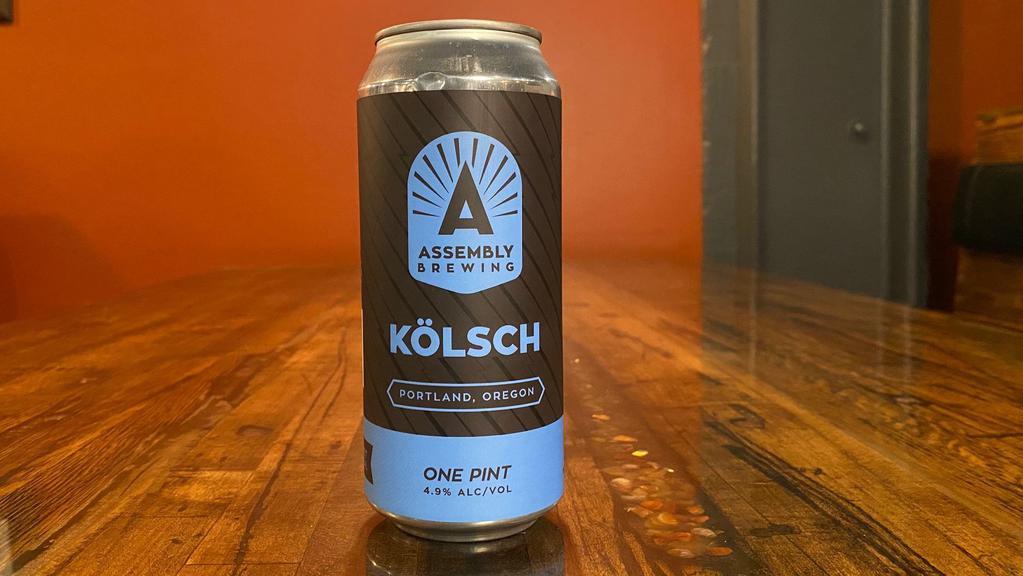 Kolsch- 16 Oz Can · Herbal, earthy and brilliantly clear  with a light hop character throughout, this ale will make you think it’s a Lager!
4.9% ABV