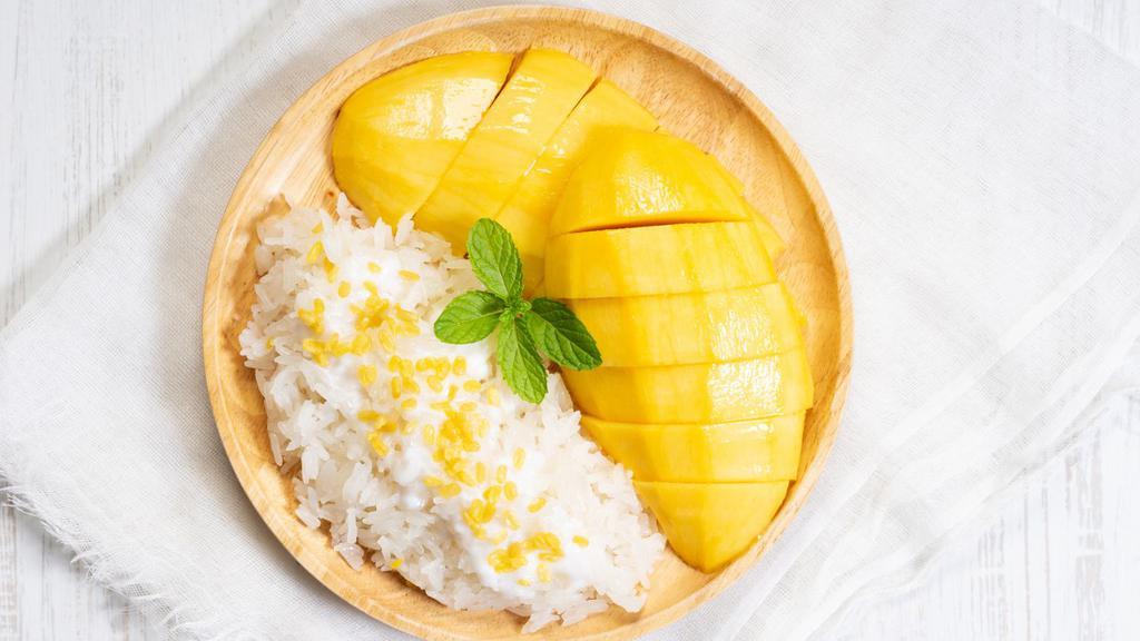 Sticky Rice With Mango · Sweet sticky rice and ripe mango.