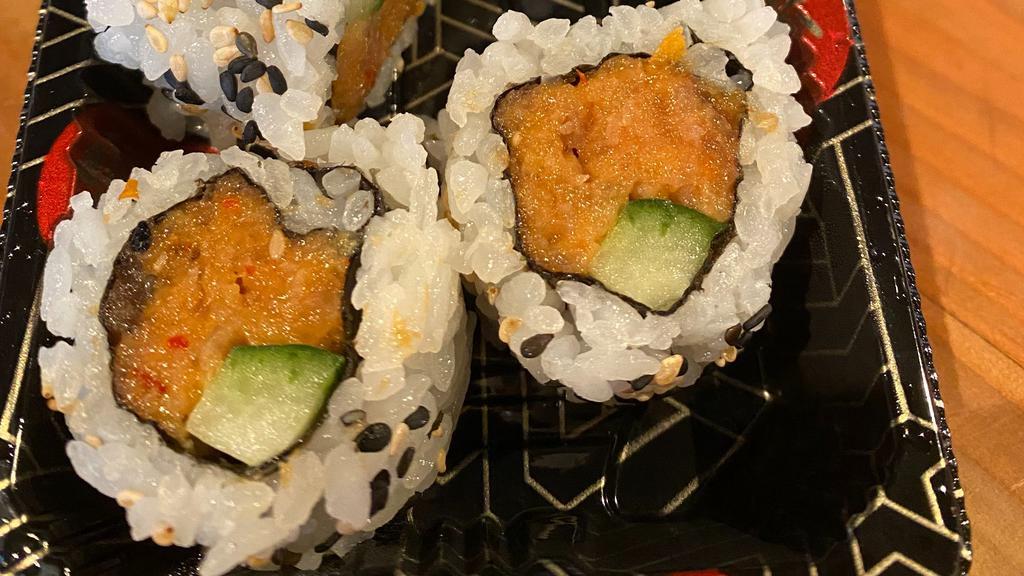 Creamy Dreamy Spicy Tuna · creamy dreamy spicy tuna and cucumber roll. (GF)