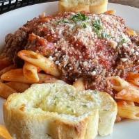 Pasta Bolognese · Bono’s Homemade 3 meat sauce with sautéed vegetables and seasonings