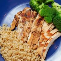 Grilled Chicken Fit Bowl · Goes great with our zero carb Signature Sauce! Chicken breast, steamed broccoli and brown ri...