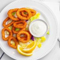 Calamari · A generous portion of our tender rings of calamari dipped in our homemade batter & flash fri...