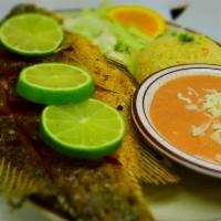 Mojarra Frita · Fried fish.