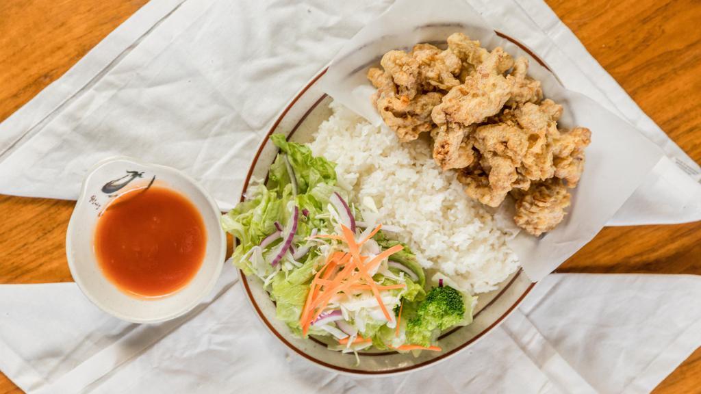 Sweet & Sour Chicken · Served with rice and vegetables.