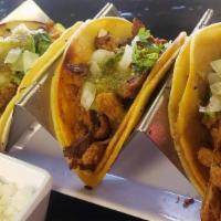 1 Carta Asada Beefless  Street Taco · Carne asada meatless street taco served with onions, cilantro and taco sauce green or red. M...