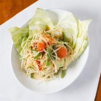 Somtum · Green Papaya Salad with green beans, tomatoes, peanuts in sweet garlic lime dressing (Somtum...