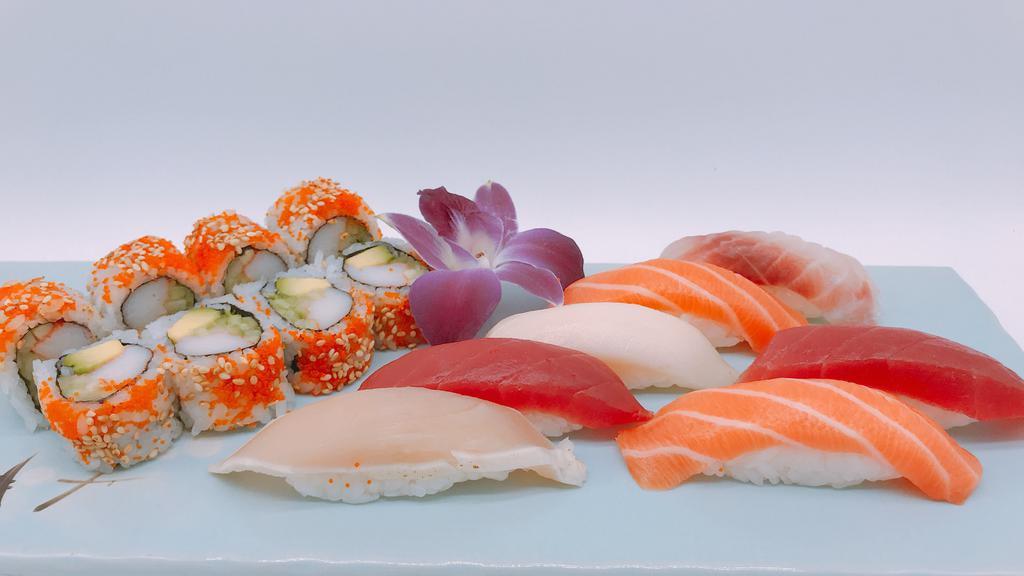 Sushi Regular · Seven pieces sushi & California roll.