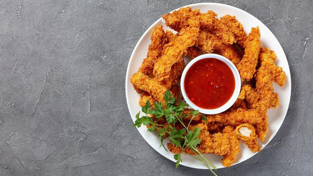 Chicken Fingers With Sweet & Sour Sauce · Delicious chicken fingers battered and fried to perfection. Served with sweet and sour sauce.