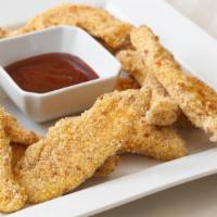 Chicken Fingers With Honey Bbq Sauce · Delicious chicken fingers battered and fried to perfection. Served with honey BBQ sauce.