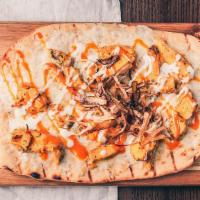 Chicken Bbq Flatbread · Grilled chicken breast on Carolina BBQ sauce and drizzled with ranch.