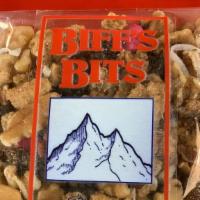 Biff'S Bits · Nutritious combination of crumbled oatmeal cookies, nuts, raisin, and coconut.  Perfect for ...