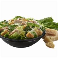 Chicken Caesar (Large) · Romaine lettuce, grilled chicken, croutons, shredded parmesan cheese with your choice of dre...