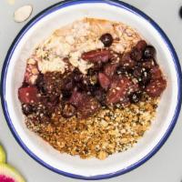 Berry Compote Oatmeal · 100% organic berry compote oatmeal made with rolled oats, house cashew milk, berry compote, ...