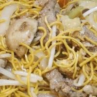 Pud Ba Mee · Stir fried egg noodles, egg, sliced carrot, cabbage, bean. sprout, green onion and touch of ...
